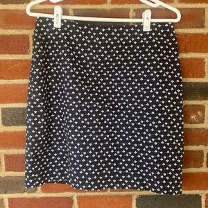 Ann Taylor Navy Blue Skirt with white sail boats